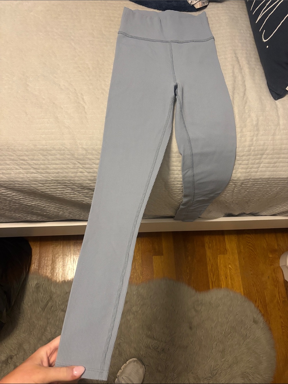abercrombie and fitch high-Rise Women’s Light Blue Ribbed leggings
